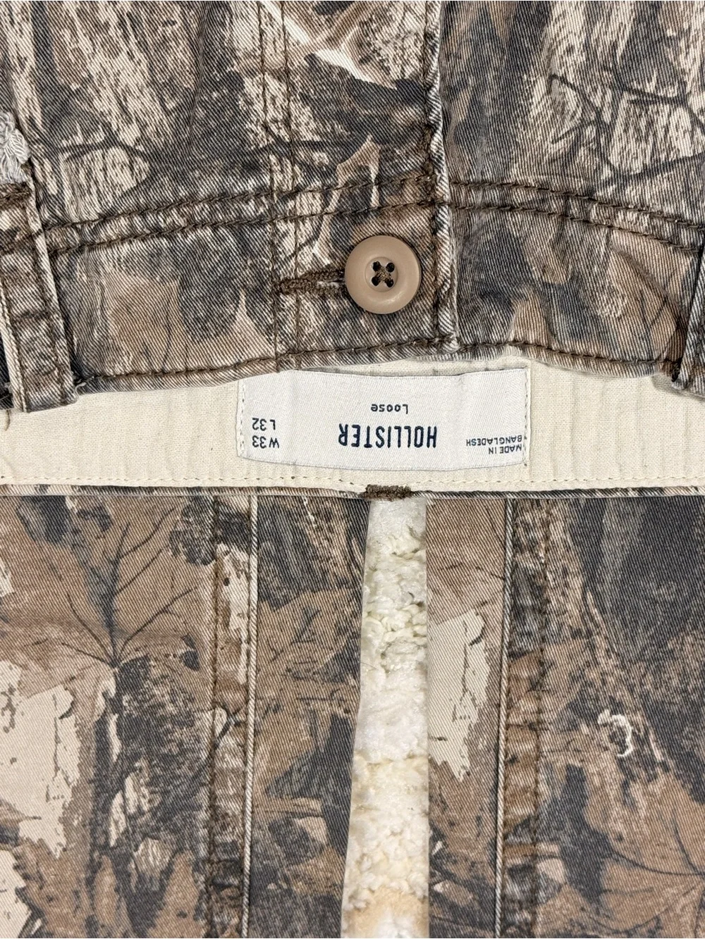 Hollister Brown/Tan Realtree-Style Camo Cargo Pants